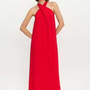 Red maxi dress