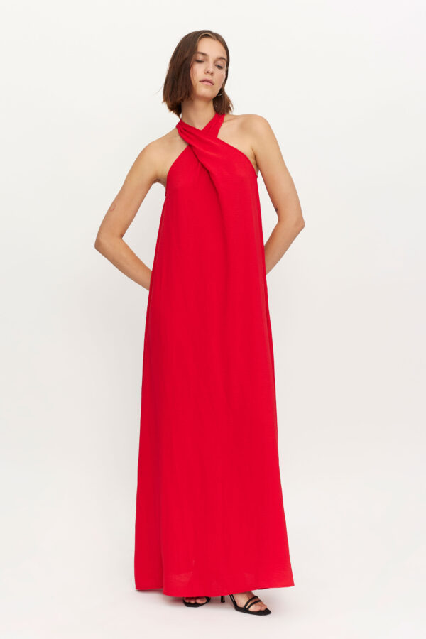Red maxi dress