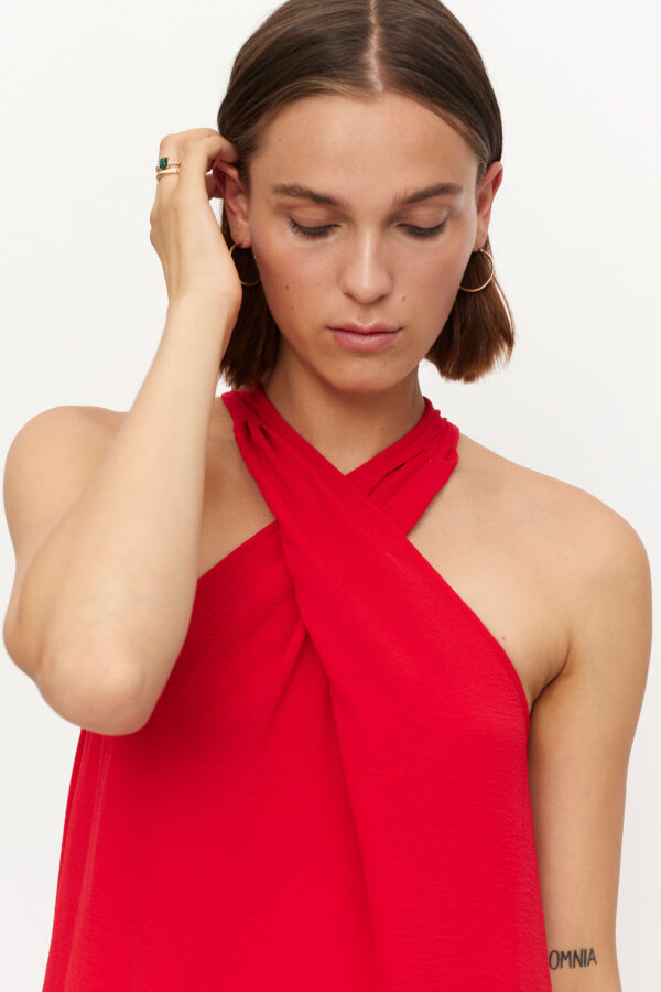 Red maxi dress
