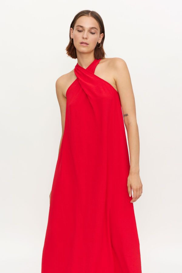 Red maxi dress