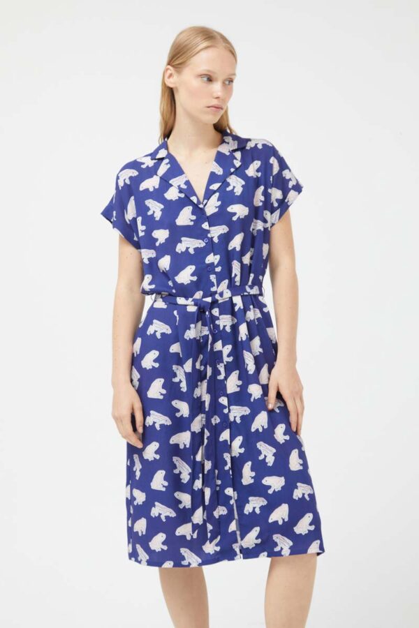 Frogs print midi dress