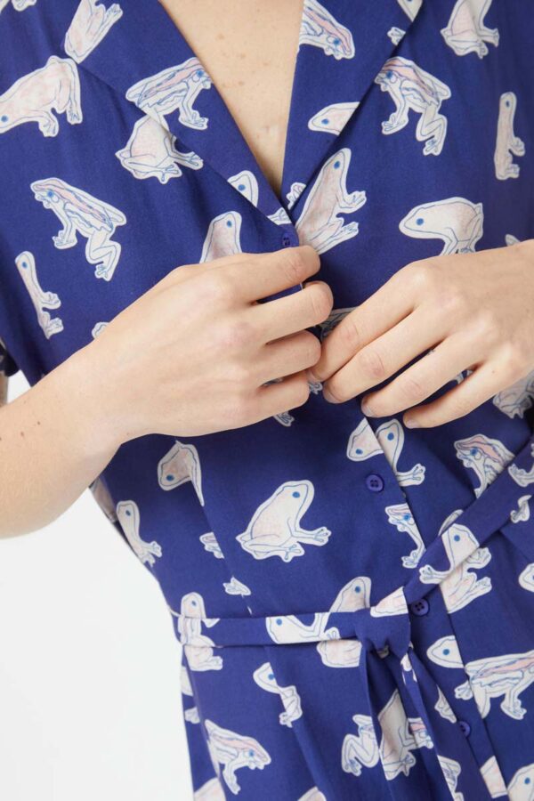 Frogs print midi dress
