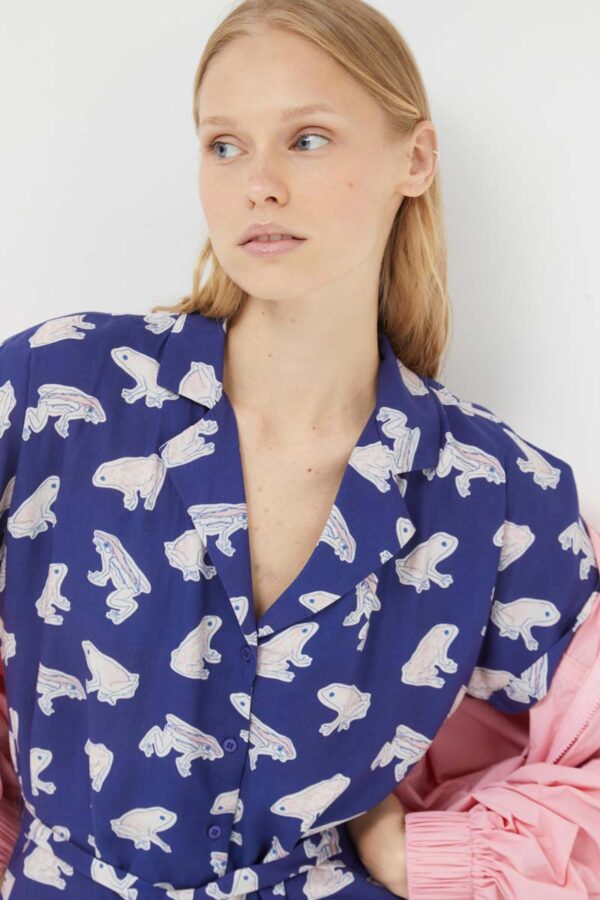 Frogs print midi dress