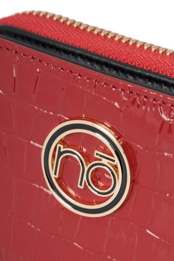 Small Nobo croco red leather wallet