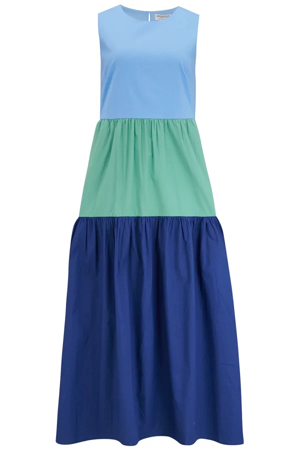 Juniper Maxi Tiered Sundress - Multi, Sea Colour Block