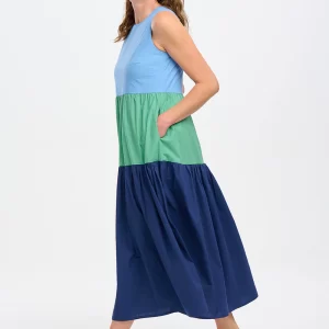 Juniper Maxi Tiered Sundress - Multi, Sea Colour Block