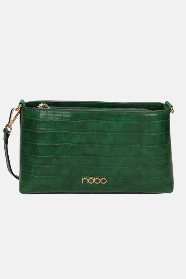 Small green croco shoulder bag