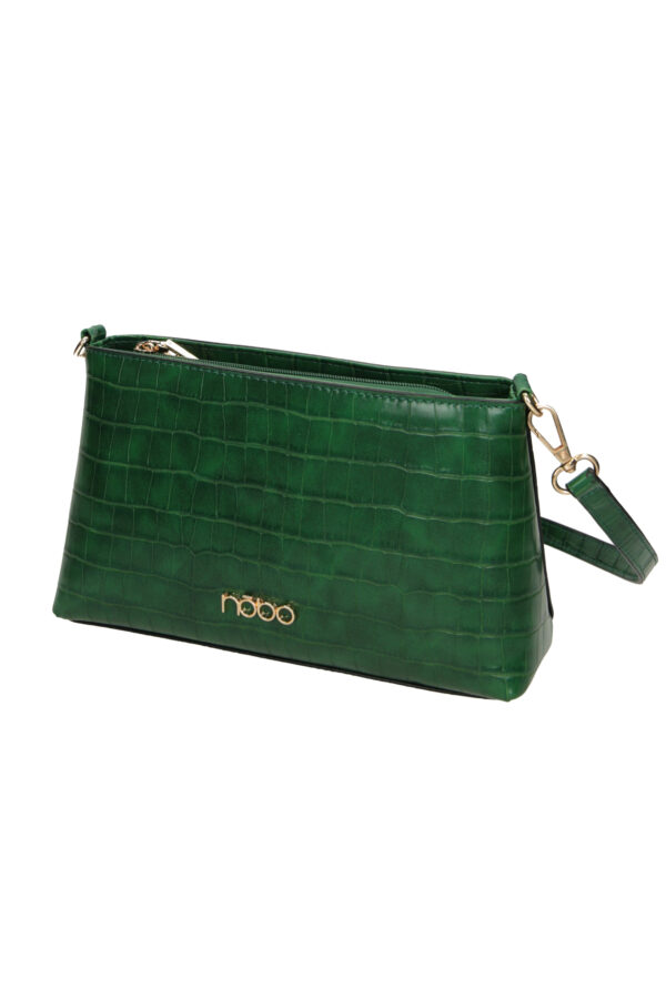 Small green croco shoulder bag