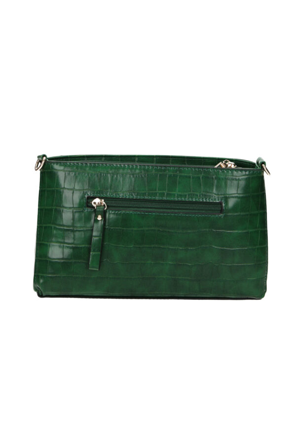 Small green croco shoulder bag