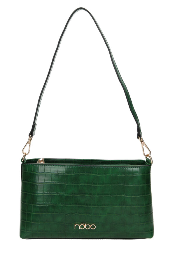 Small green croco shoulder bag