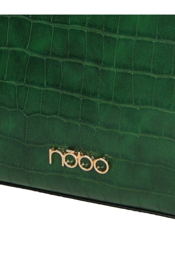 Small green croco shoulder bag