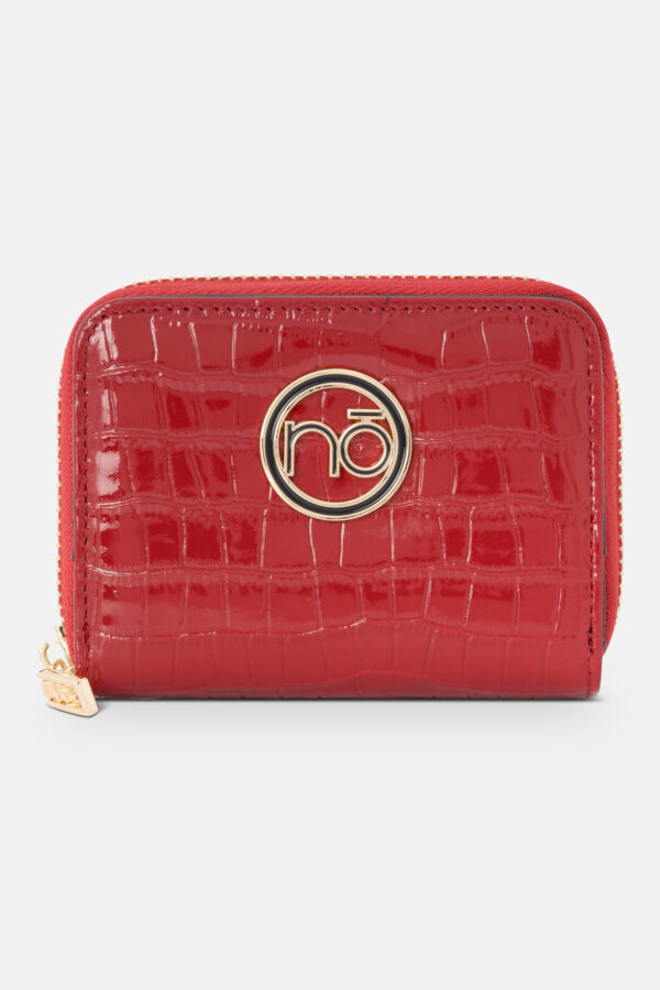 Small Nobo croco red leather wallet