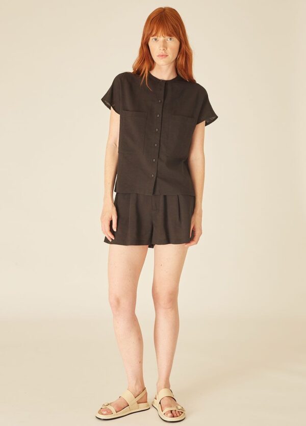 LINEN SHIRT BLACK