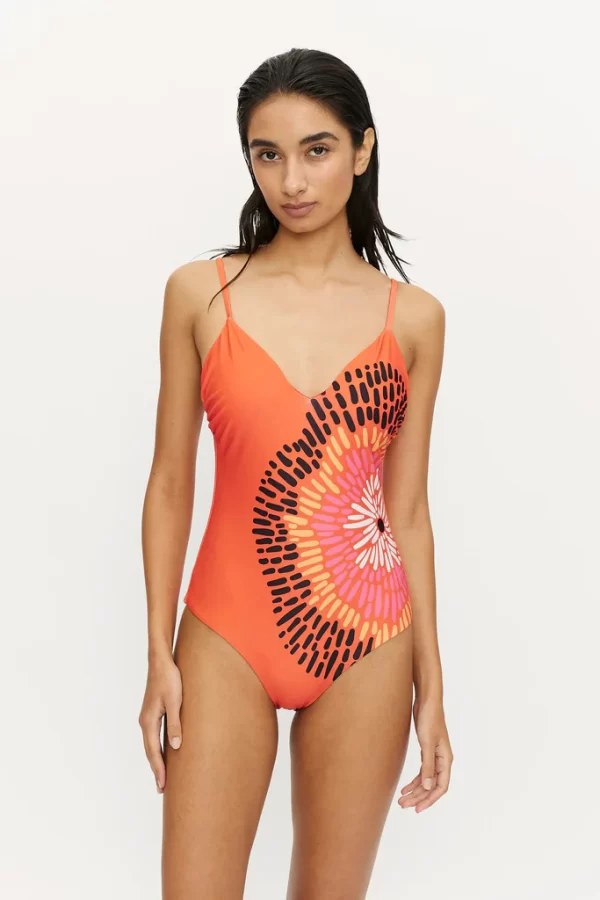 Bañador escote pico floral Jacaranda