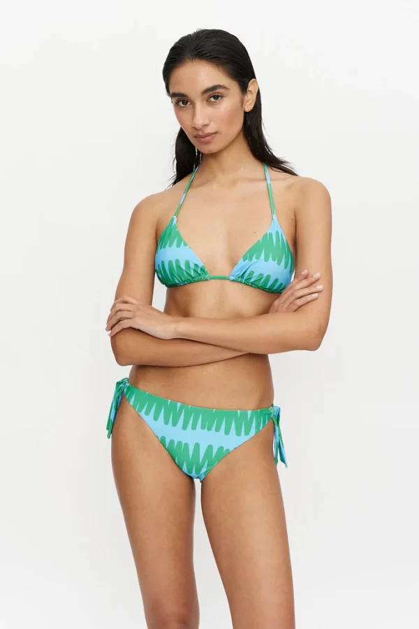 Top bikini triangular de rayas Summer Vibes