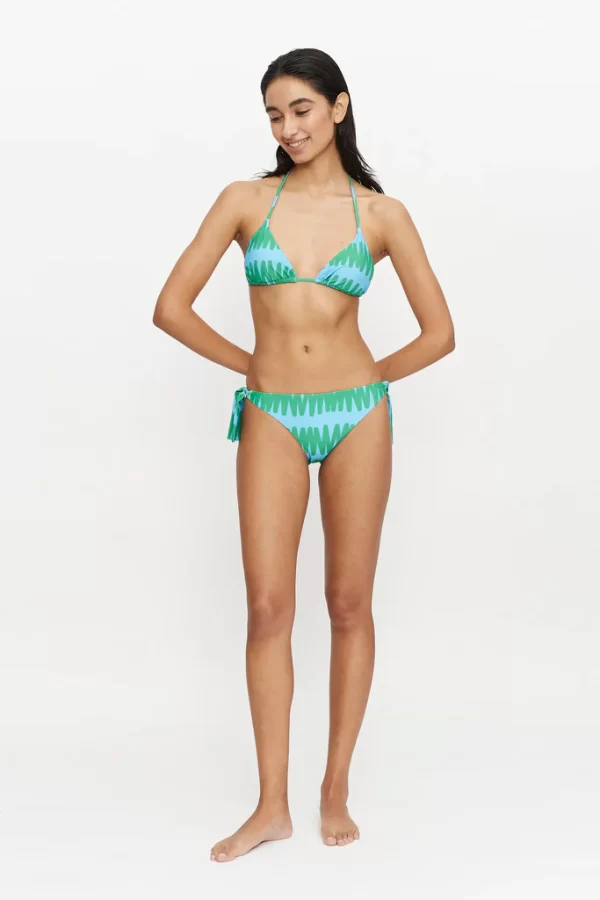 Top bikini triangular de rayas Summer Vibes