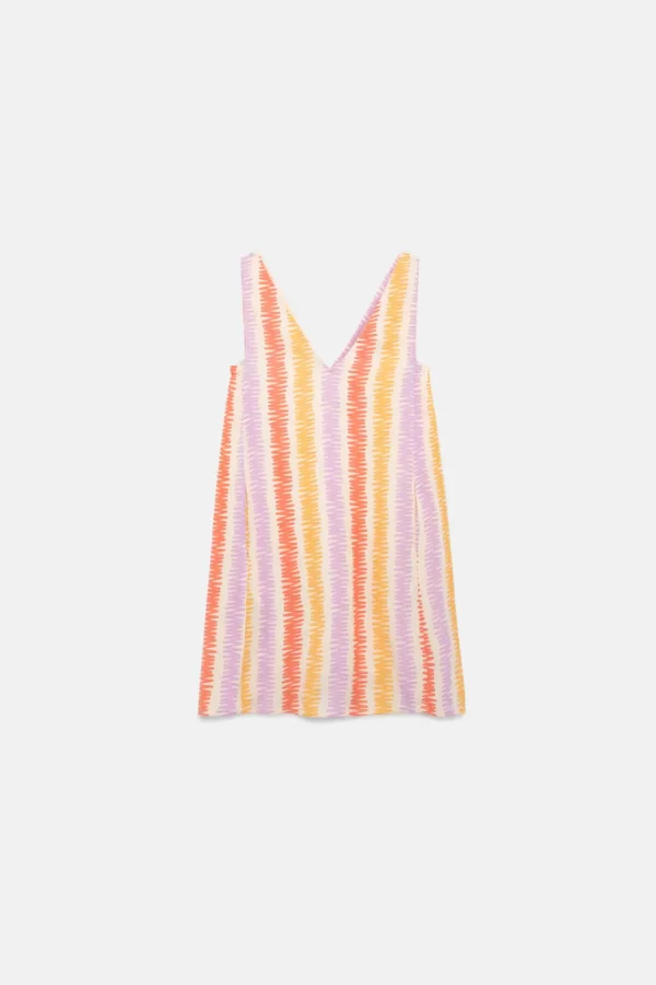 Vestido corto estampado rayas Lines