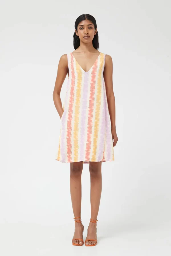 Vestido corto estampado rayas Lines