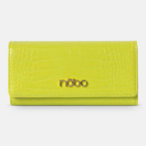 Nobo large croco wallet with flap, lime