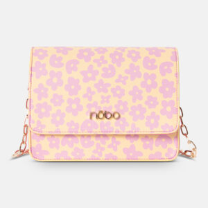 NOBO messenger bag with a chain of pink flowers