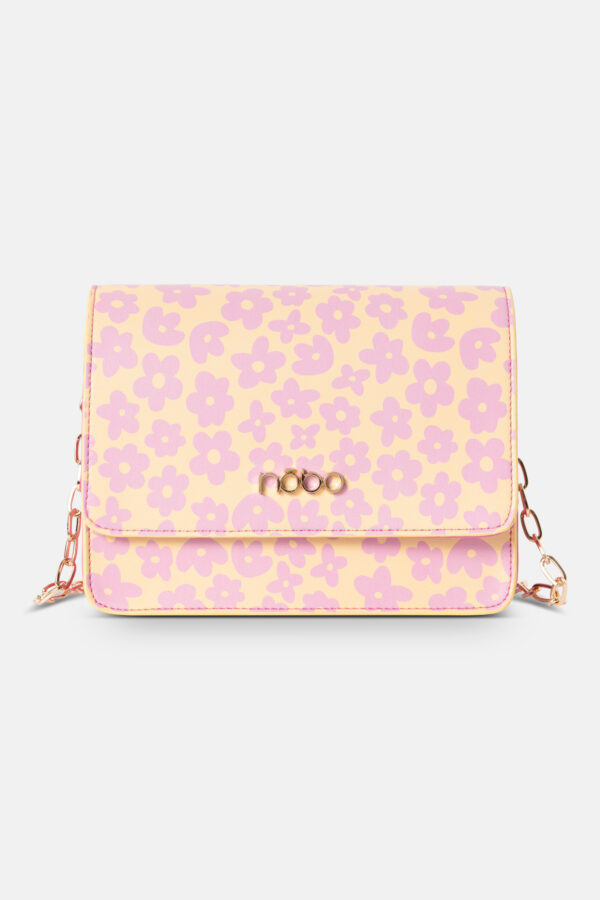 NOBO messenger bag with a chain of pink flowers