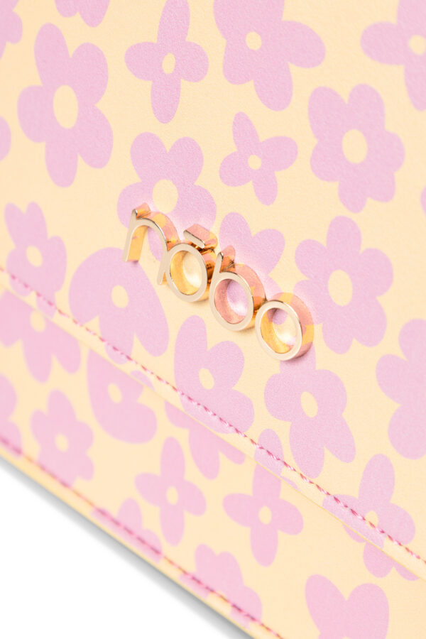 NOBO messenger bag with a chain of pink flowers
