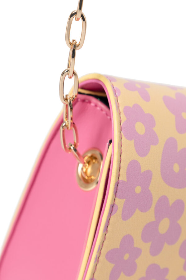 NOBO messenger bag with a chain of pink flowers