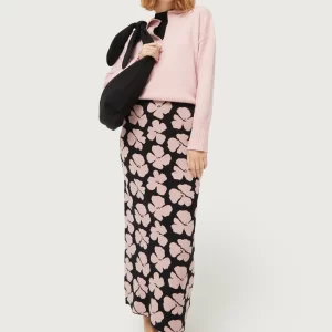 Jacinto floral print jacquard knit skirt