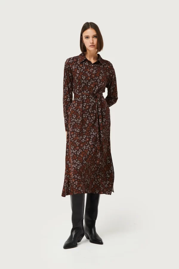 Midi leopard print dress