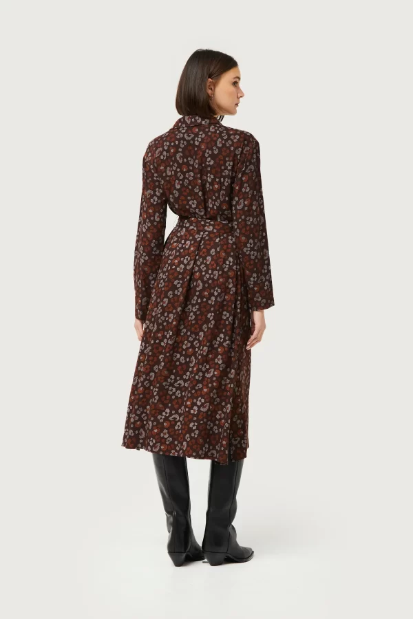 Midi leopard print dress
