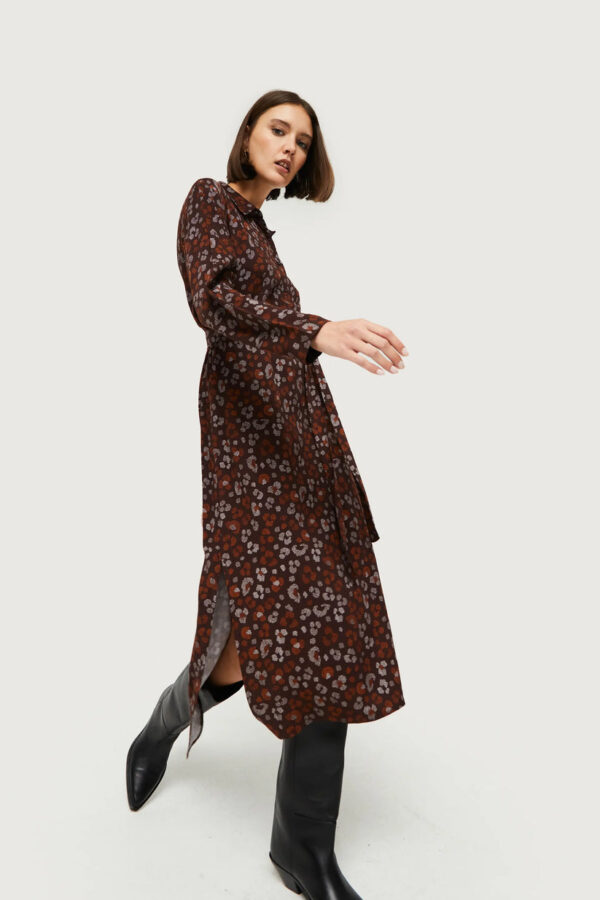 Midi leopard print dress