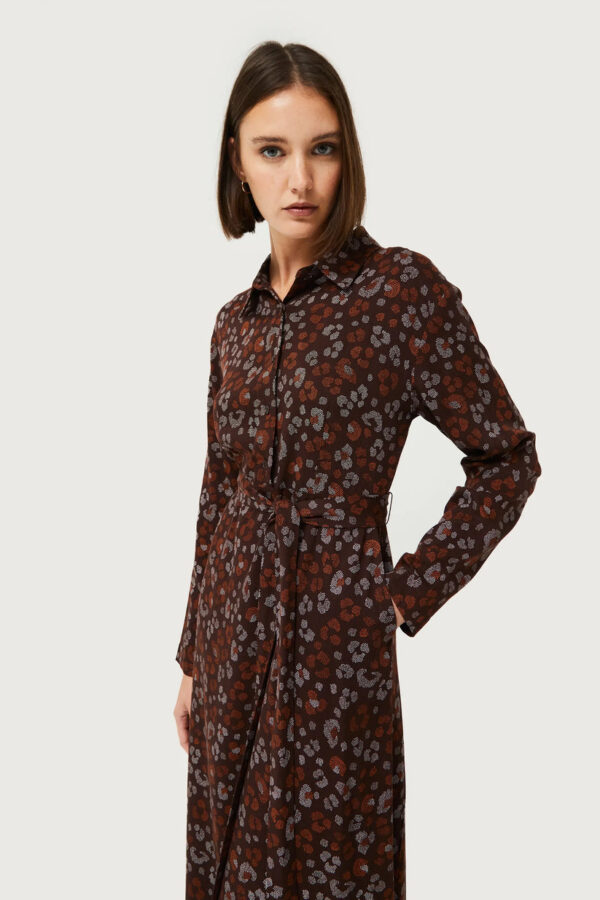 Midi leopard print dress