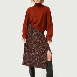 Brown leopard midi skirt