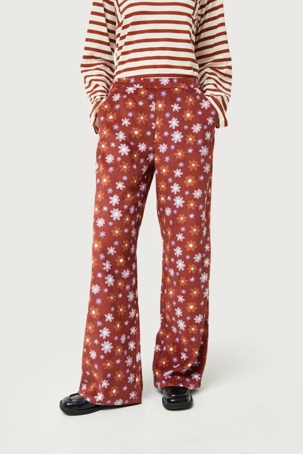 Brown floral pants
