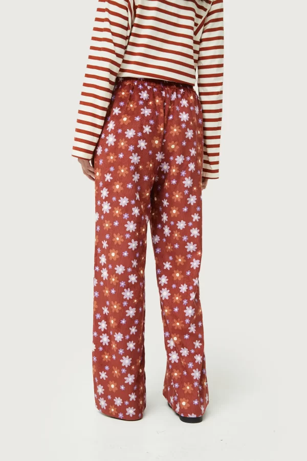 Brown floral pants