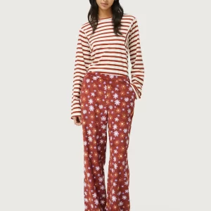 Brown floral pants