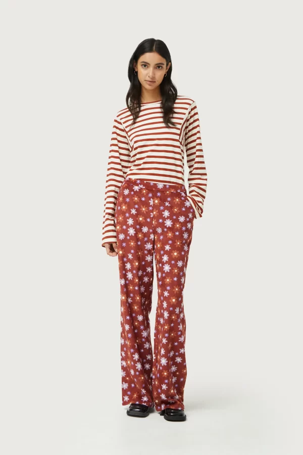 Brown floral pants