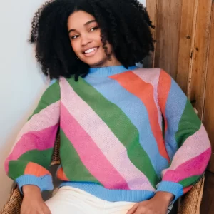 Essie Jumper - Multi, Diagonal Stripe