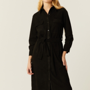 VESTIDO CAMISERO PANA NEGRO