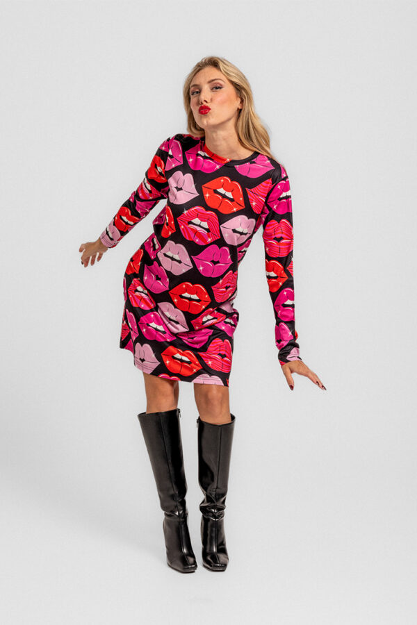 Vestido Camiseta M/Larga - Keep Calm and Kiss Me
