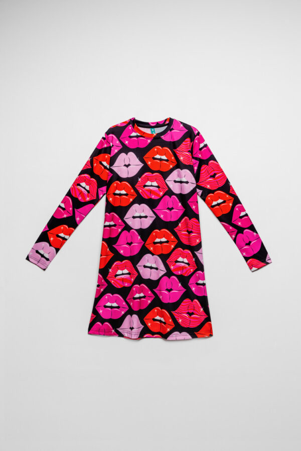 Vestido Camiseta M/Larga - Keep Calm and Kiss Me