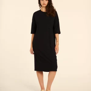 VESTIDO CANALE MANGA CORTA NEGRO