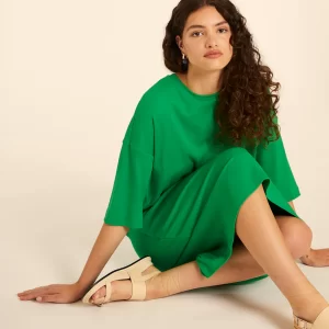 VESTIDO CANALE MANGA CORTA VERDE