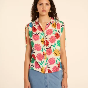 CAMISA FRUNCIDA FLORES