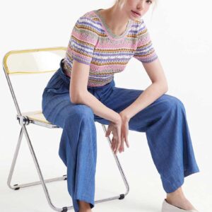 Paperbag denim pants
