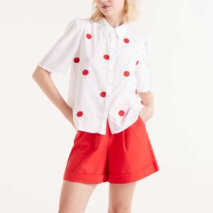 Red polka dot shirt