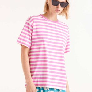 Pink striped t-shirt