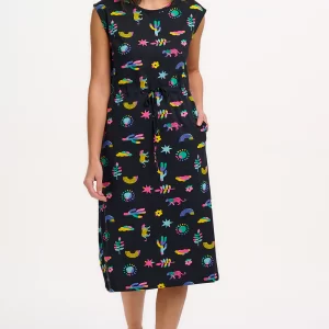 Sloane Jersey Midi Dress - Black, Summer Joy