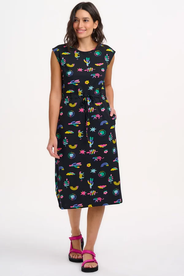 Sloane Jersey Midi Dress - Black, Summer Joy