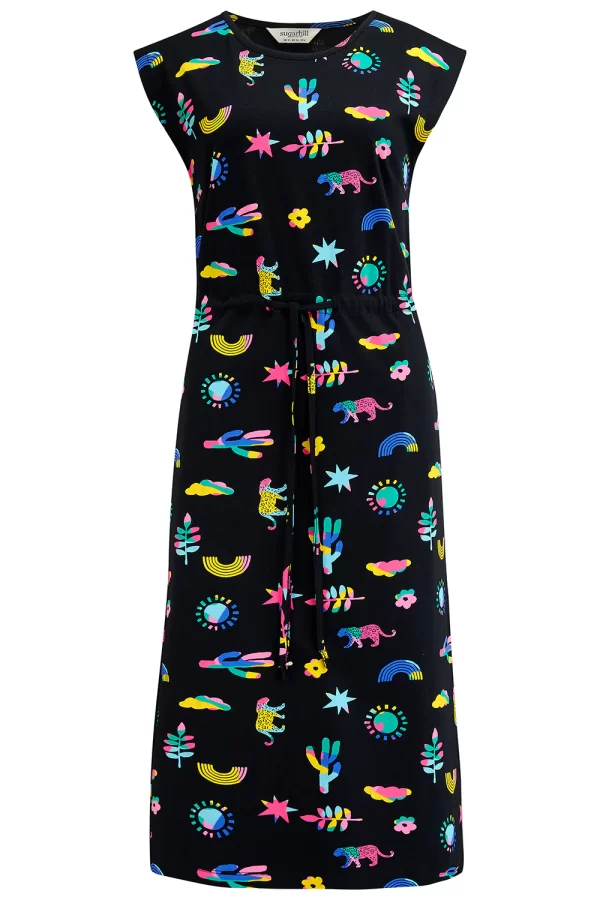 Sloane Jersey Midi Dress - Black, Summer Joy